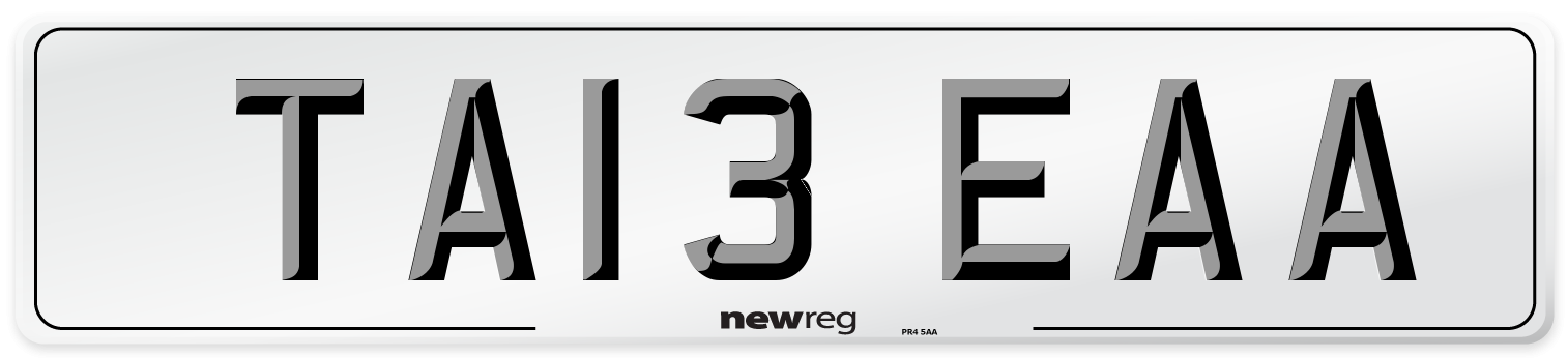 TA13 EAA Number Plate from New Reg